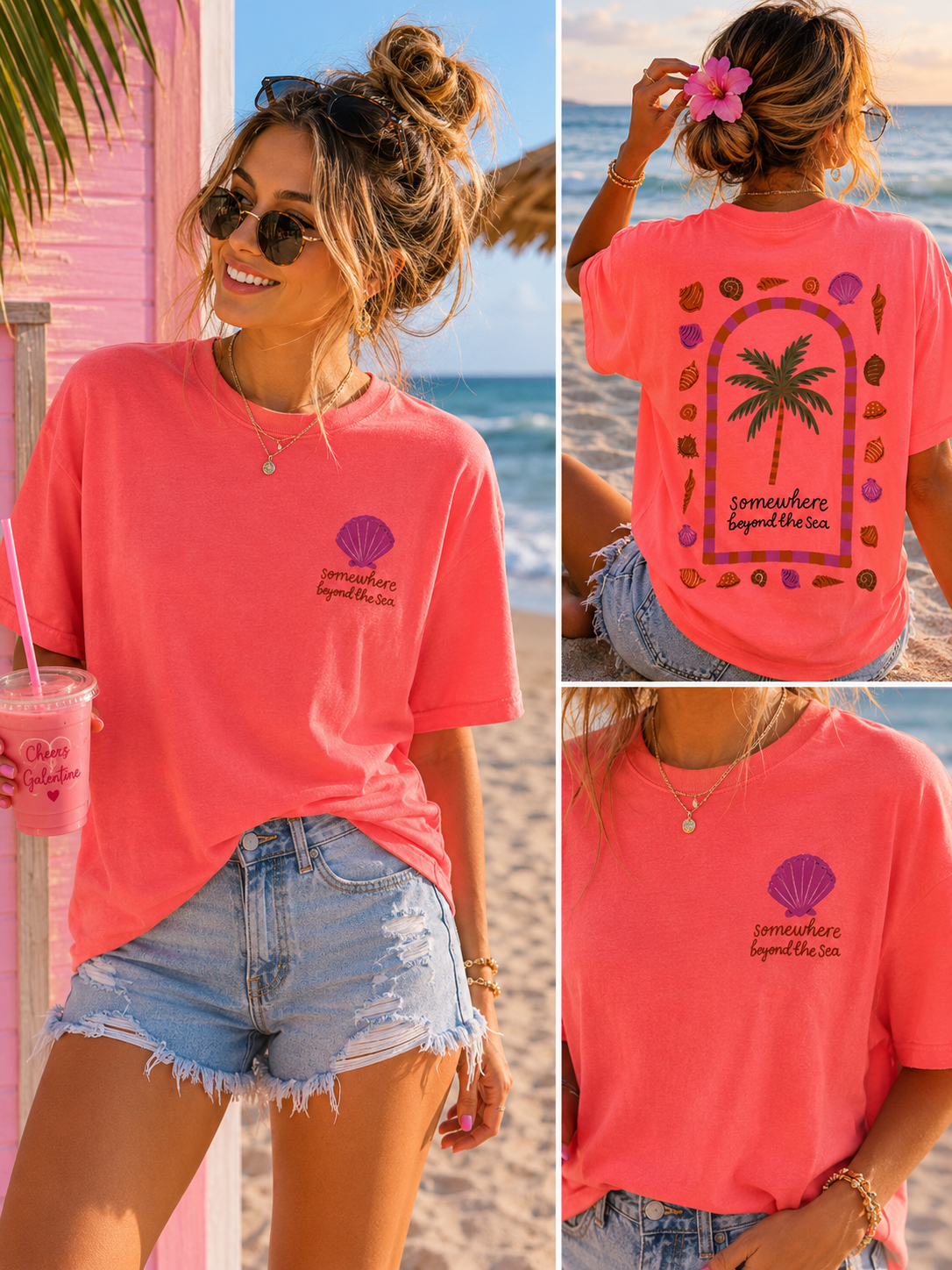 T-shirt 'Somewhere beyond the sea' | Koraal