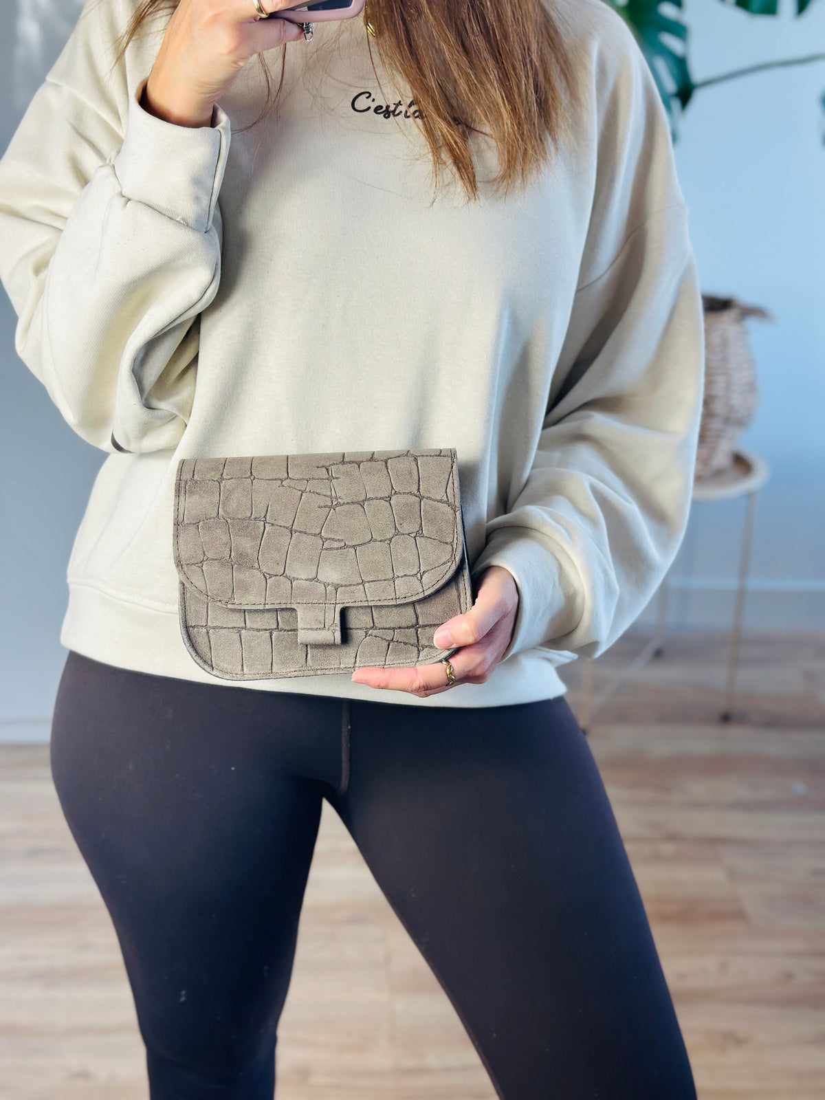 Tas Julia Croco | Taupe