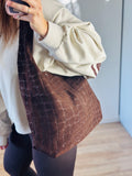 Tas Loreen Croco | Donkerbruin