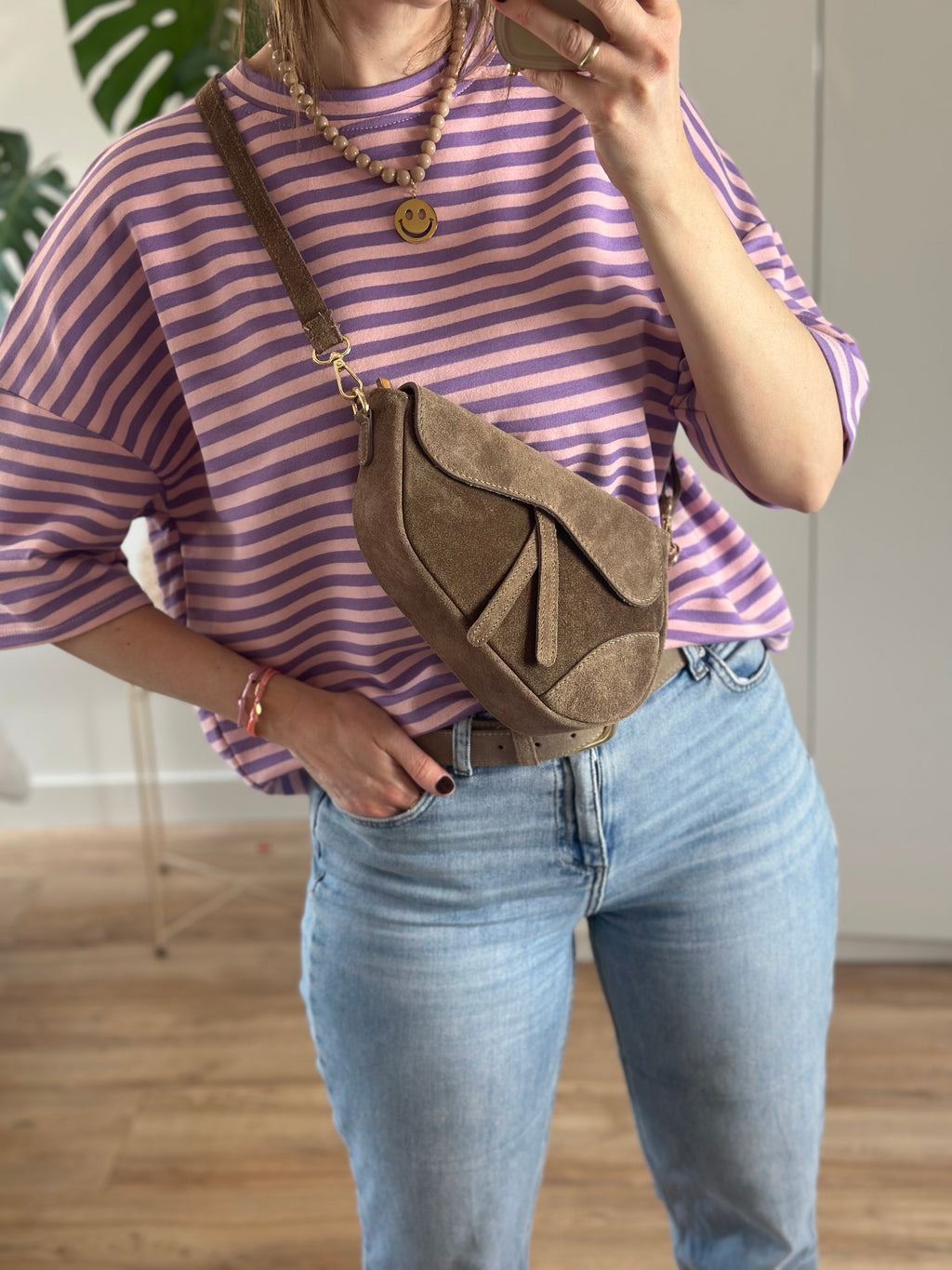 katoenen shirt roze lila gestreept maen conceptstore