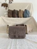 taupe suede tas voor dames