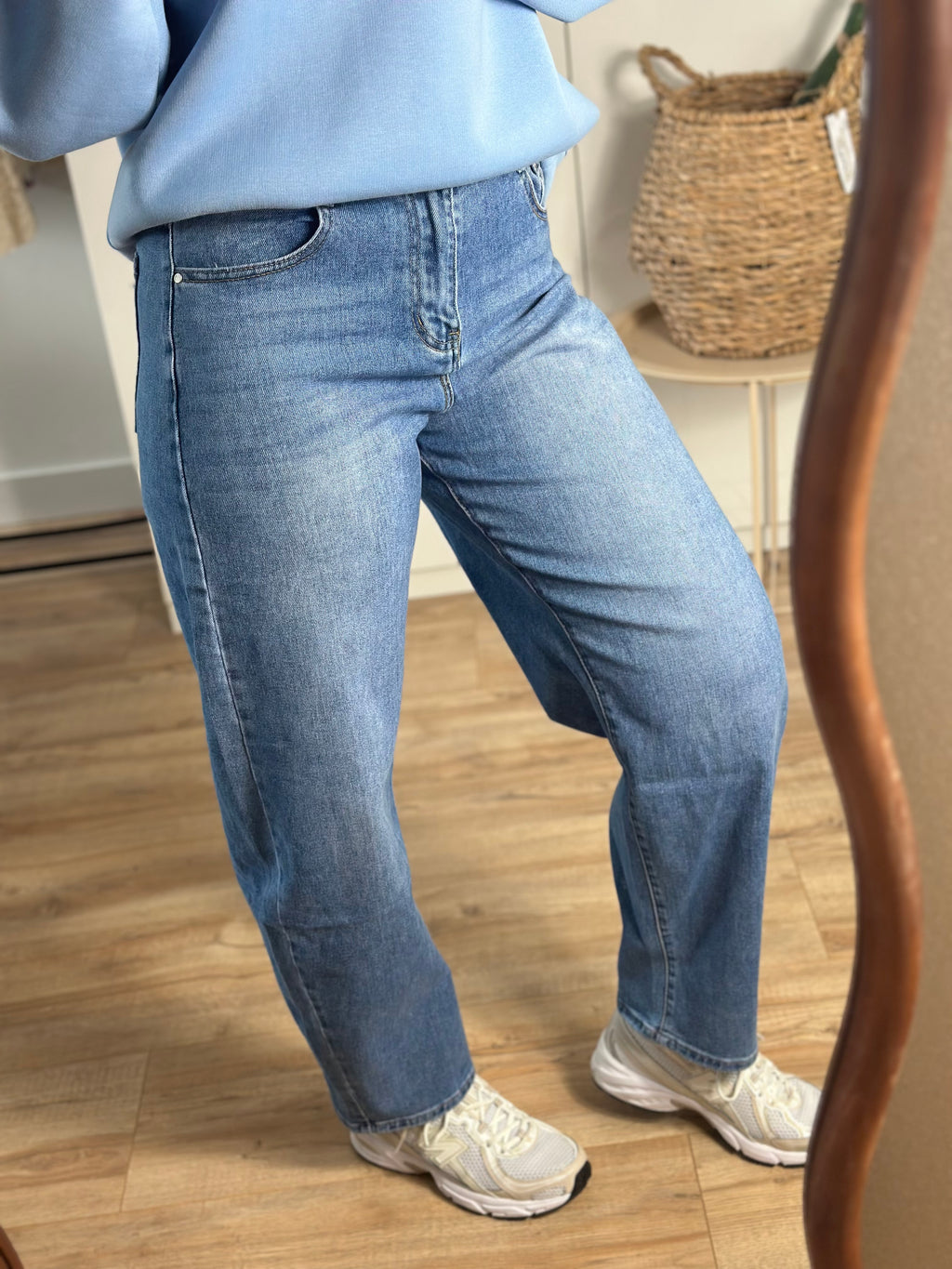 Blauwe balloon jeans voor dames | maat 38 t/m 48