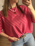 roze rood gestreept t-shirt maen conceptstore