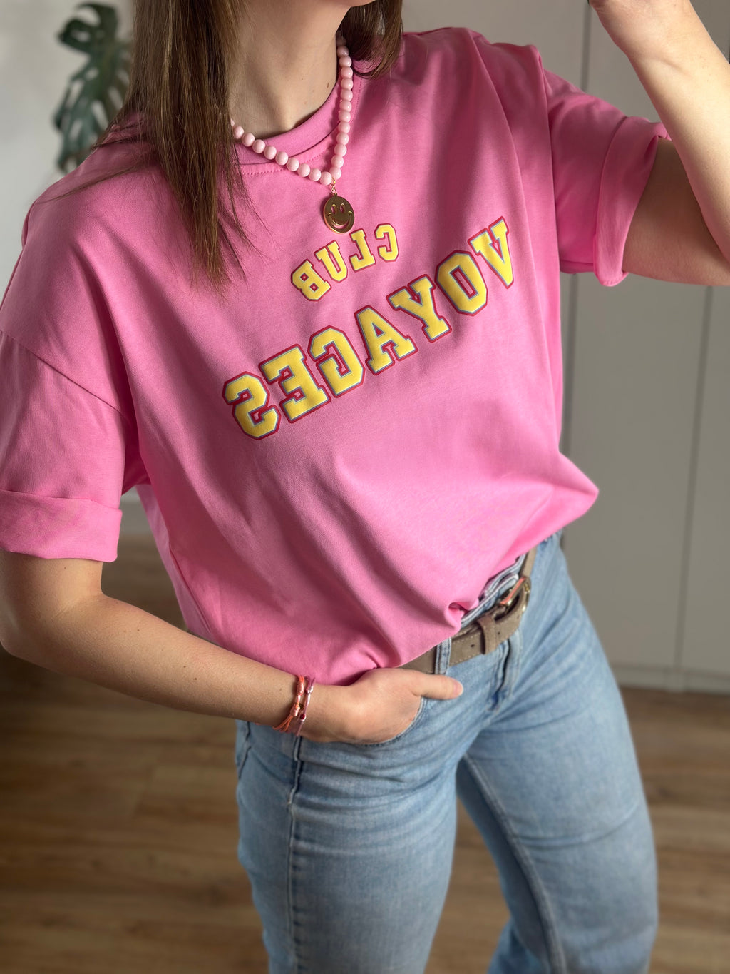 Roze T-shirt Club Voyages | Top Milou