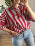 Rood Blauw Gestreept T-shirt | Top Floor