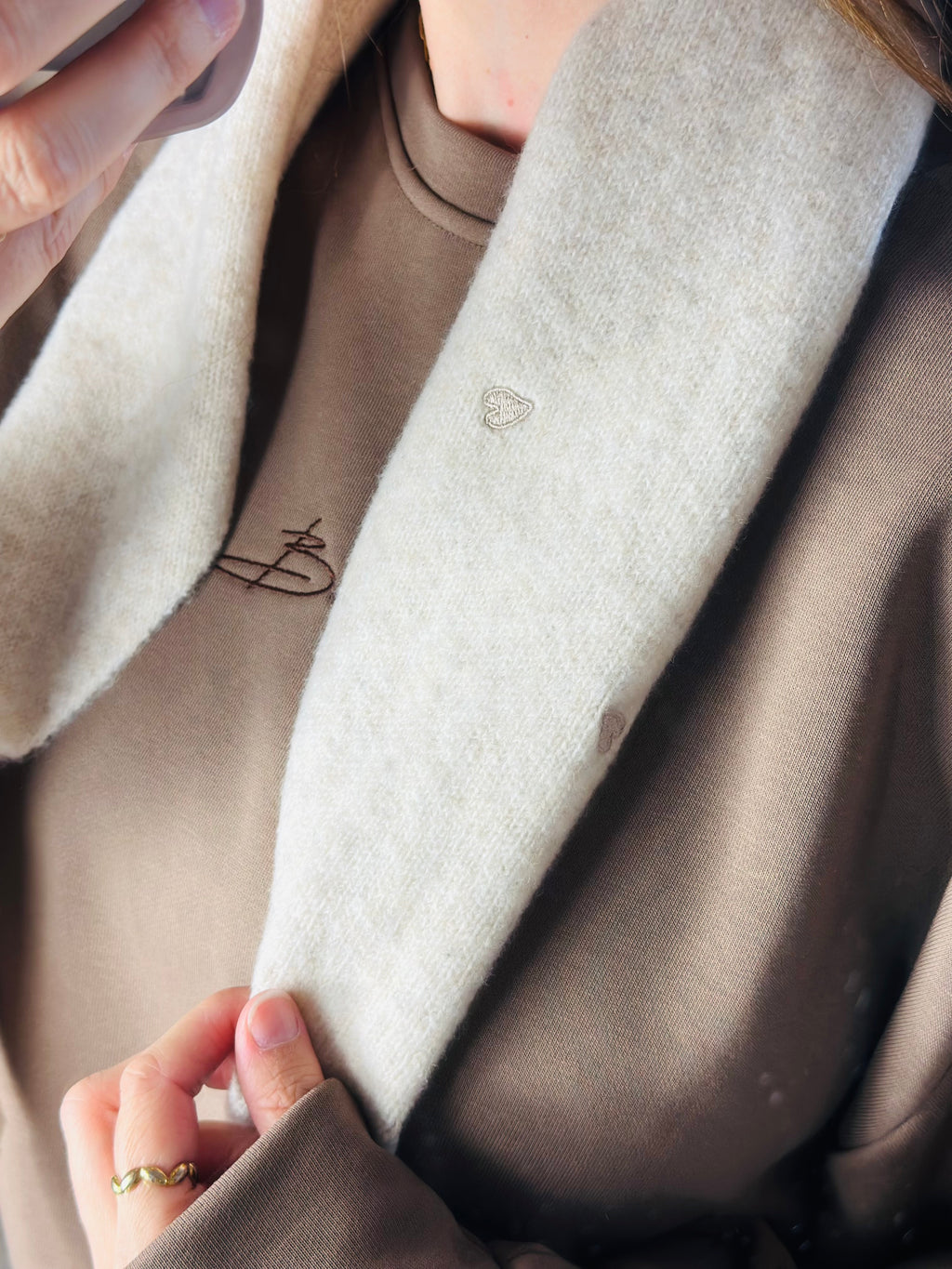 Sjaal hartjes | Beige