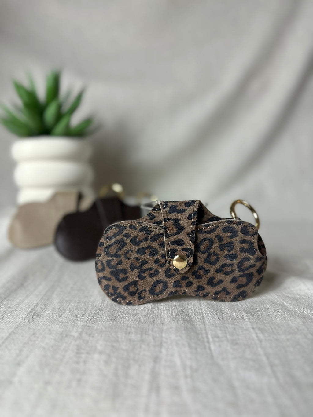 brillenhoesje panter luipaard suede 