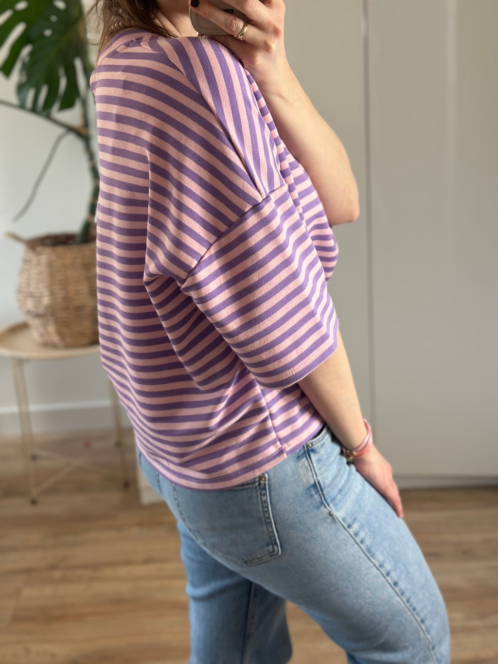 streep gestreept lila roze shirt top maen conceptstore