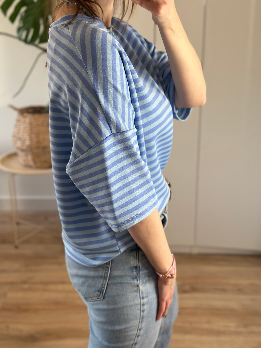 Blauw Gestreept T-shirt | Top Floor