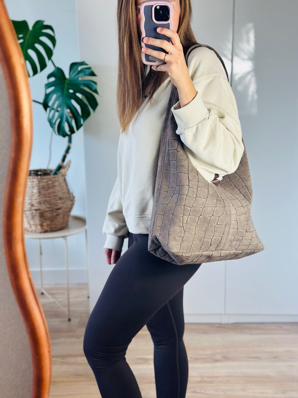 Tas Loreen Croco | Taupe