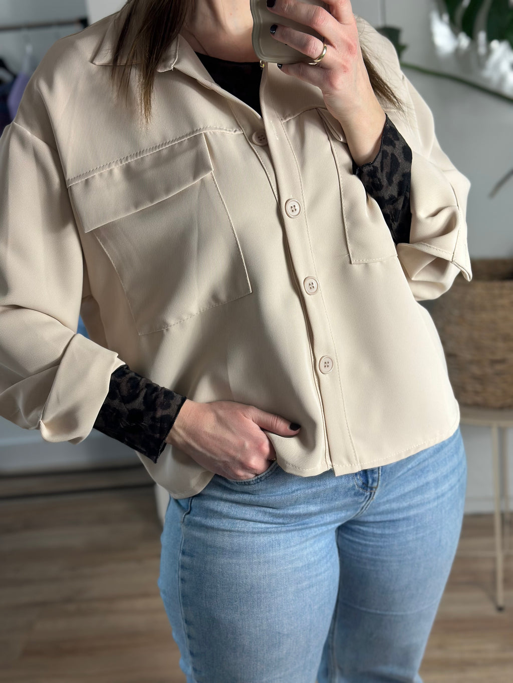 Blouse beige voor dames