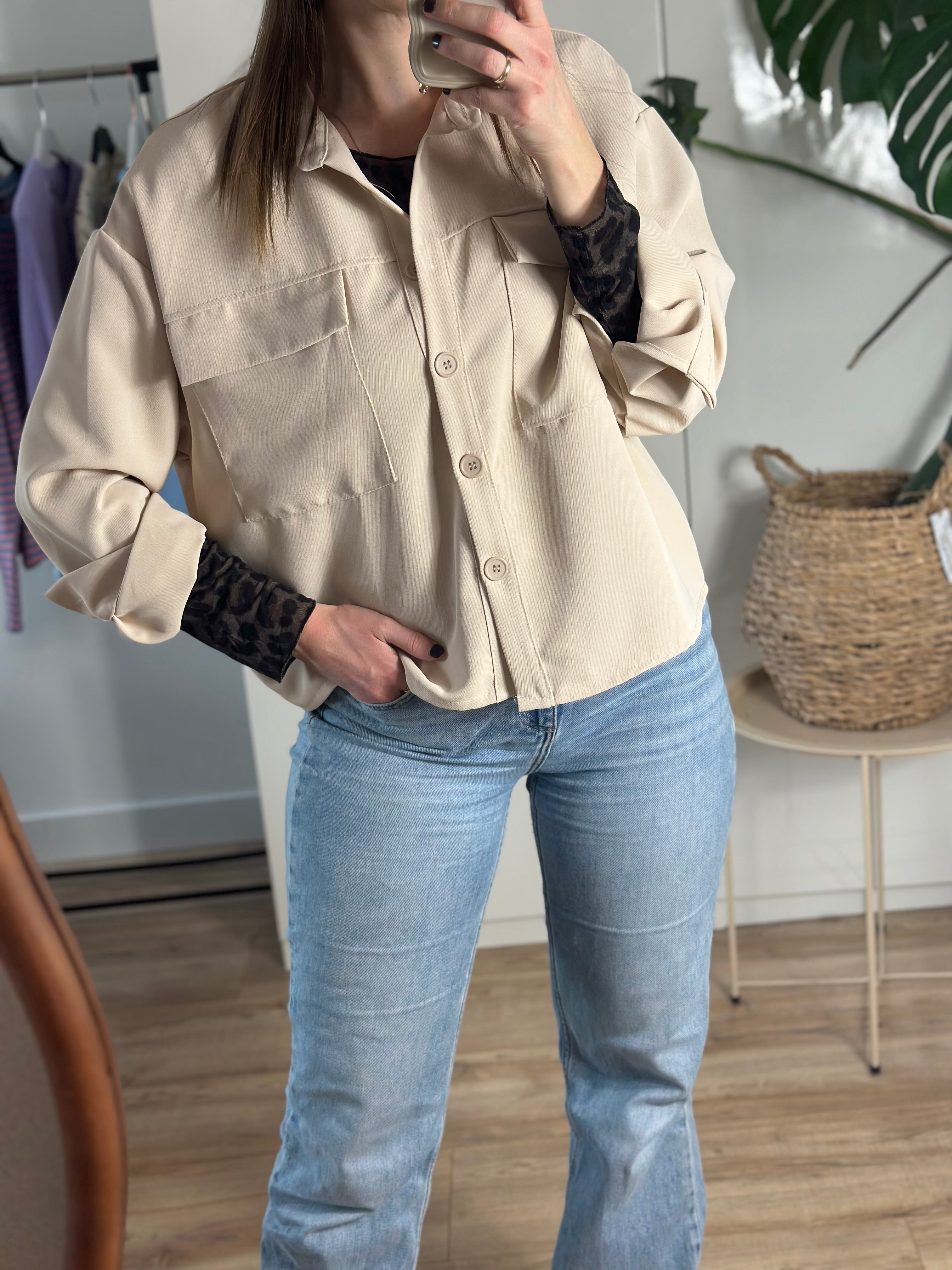 Blouse beige voor dames