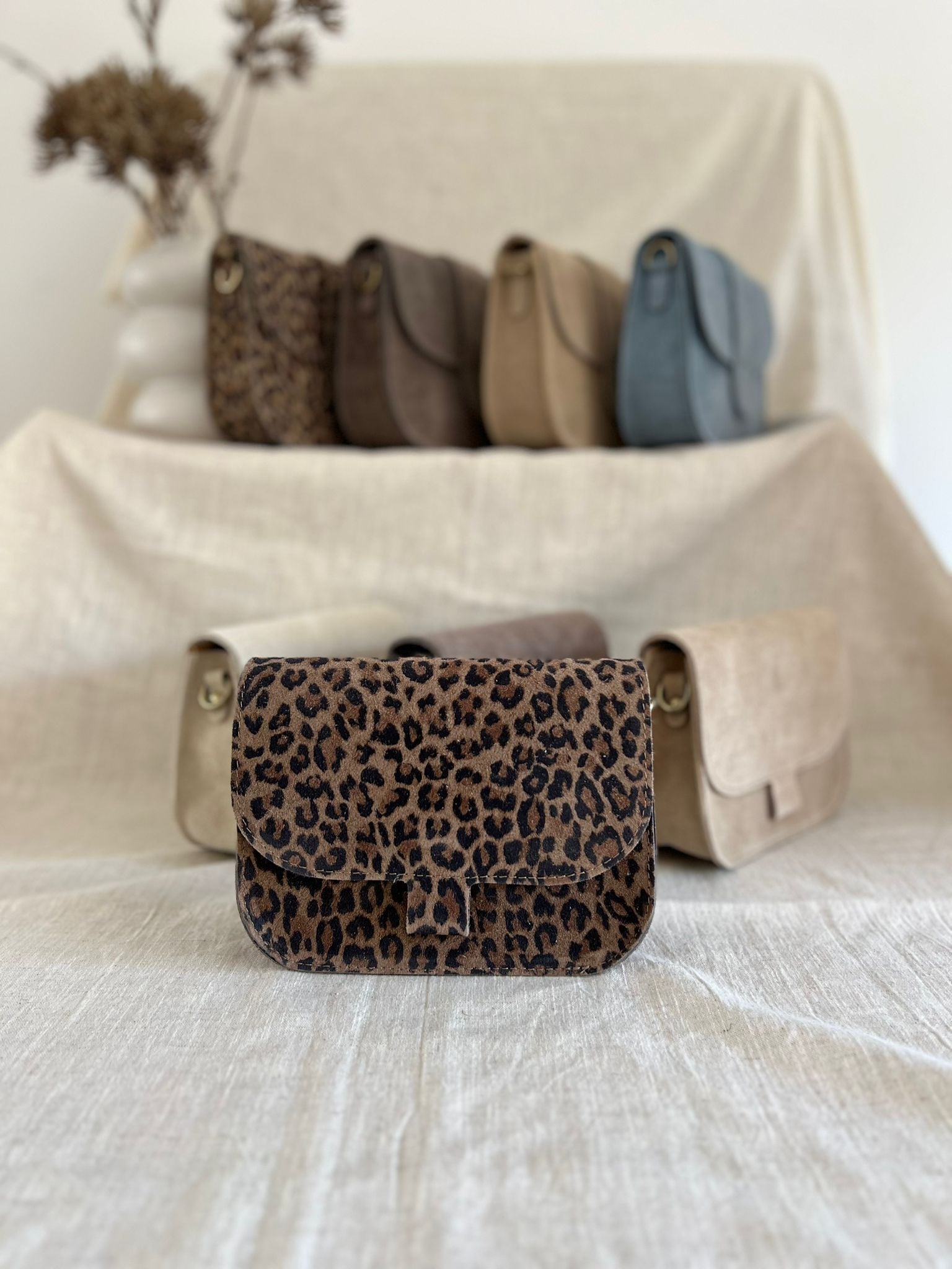 Panter luipaard suede tas voor dames