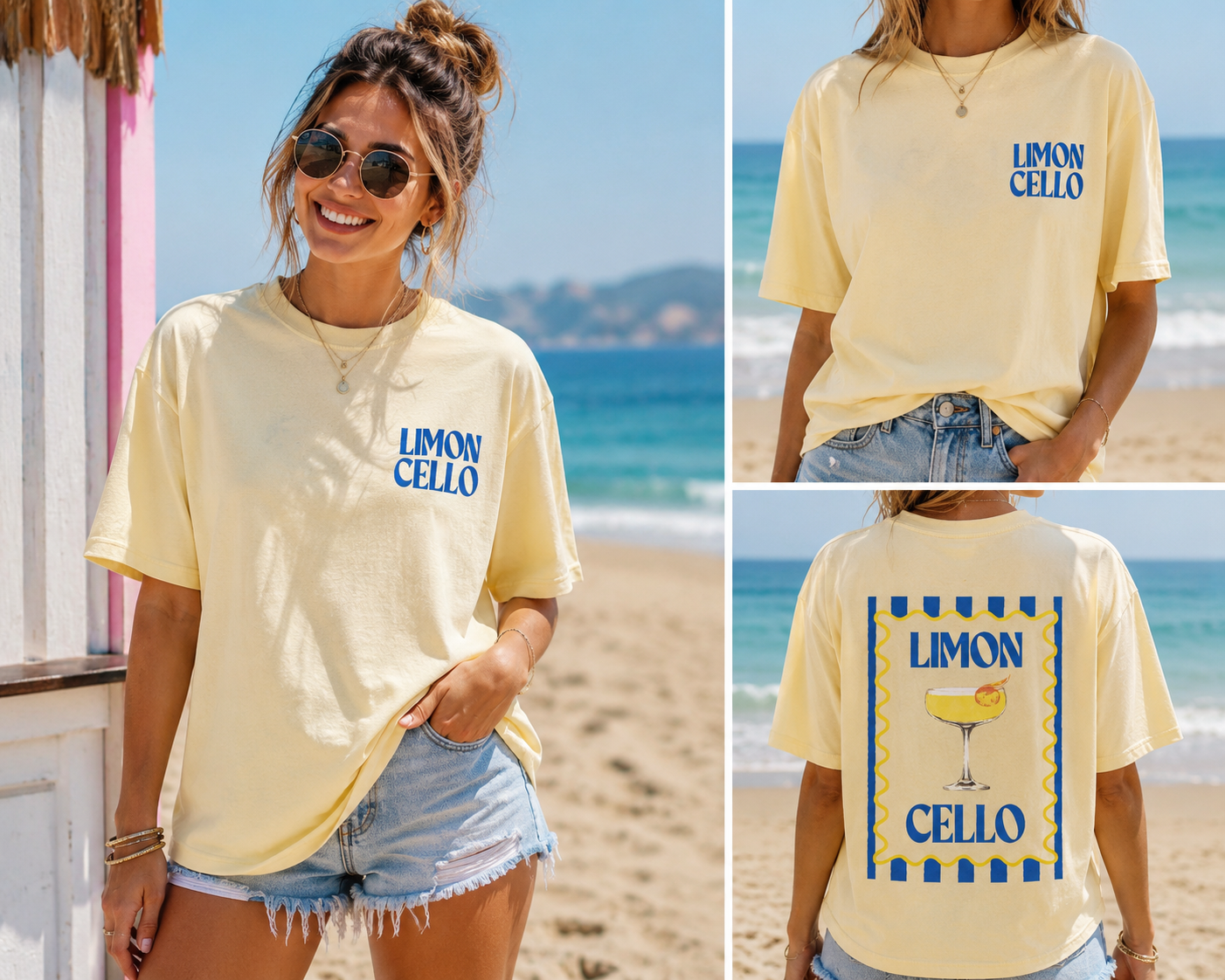 T-shirt 'Limoncello' | Geel