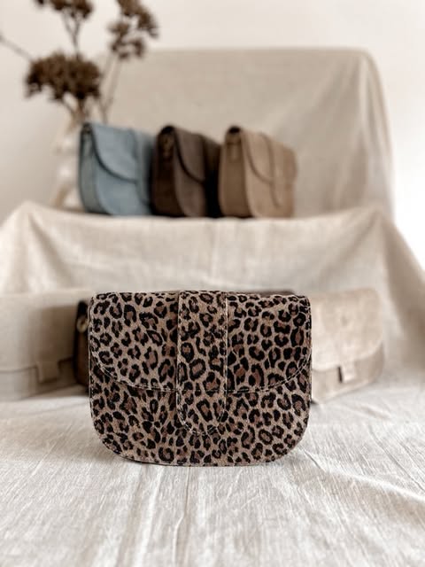 Panter suede tas voor dames